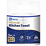 bb home Premium Kitchen Towel/Tissue Paper Roll - 3 Ply 2 pcs (80 Pulls each)