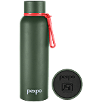 Pexpo Bravo Stainless Steel Water Bottle Double Wall Vacuum Insulated Flask - Military Green 700 ml