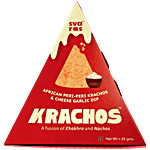 Svaras Krachos Fusion Khakhra Nachos - African Peri Peri & Cheese Garlic Dip Flavour 65 g