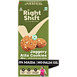 Right Shift Jaggery Atta Cookies - No Palm Oil & Refined Sugar, 0% Maida 120 g (8 x 15 g)