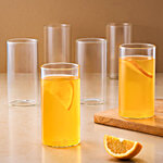 bb home Borosilicate Glass Tumbler 350 ml (Set of 6)