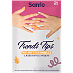 Sanfe Trendi Tips Instant Stick On Nails - French Almond 24 pcs