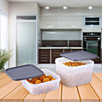 Joyo Fresherware Square Storage Containers - Grey 2 pcs (1.5 L, 3 L)