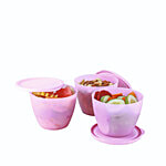 Joyo Fresherware Oval Storage Containers - Pink 750 ml (Set of 3)