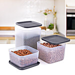 Joyo Fresherware Square Containers - Grey 3 pcs (750 ml, 1.15 L, 1.95 L)