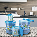 Joyo Storewell Floral Printed Storage Containers - Pleasant Blue 4 pcs (500 ml, 2 L, 5 L, 7.5 L)
