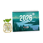 Papboo 2026 Desk Calendar With To-Do List & Sticker Sheet - Scenic Design 1 pc