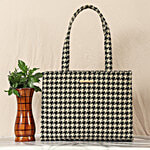 Bagsy Malone Opulent Loom Majesty Tote Handbag - Black & Beige 1 pc