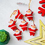 eCraftIndia Santa Claus Ornaments - Small, Red 6 pcs