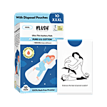 Plush Ultra Thin Sanitary Pads - XXXL, With Disposable Pouches 10 pcs
