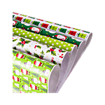 Little Birdie Christmas Themed Gift Wrapping Sheets - 90 GSM, Assorted Designs 5 pcs
