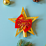 House of Festivals Merry Christmas Embossed Tree Top Star - Assorted Colour 1 pc