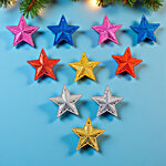 House of Festivals Dotted Star For Christmas Decoration - Multicolour 10 pcs