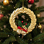 Melukhha Christmas Tree Decor Wreath Hanging - 24 cm, Multicolour 1 pc