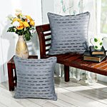 Dream Living Abstract Wavy Lines Design Cushion Covers -  40 x 40 cm, Grey 2 pcs