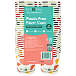 Eco Soul Disposable Plastic Free Paper Cups - Multicolour 250 ml (Pack of 25)
