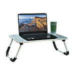 Jaycee Foldable Laptop/Study Table With Cup, Pen & Mobile Holder - Light Blue 1 pc