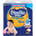 Mamypoko All Night Absorb Disposable Baby Diaper - Medium, Ideal For 7-12 kg 70 pcs
