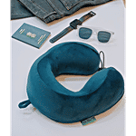 Oh Furn! Memory Foam Travel Pillow For Neck - Airforce Blue 1 pc