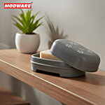 Modware Glaze Bathroom Soap Case/Holder - Dark Grey Printed 1 pc