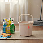 Modware Ribbon Square Bucket With Handle - Ivory 5 L