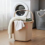 Modware Ribbon Square Bucket With Handle - Ivory 25 L