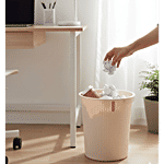 Modware Ribbon Round Open Dustbin - Ivory 7 L