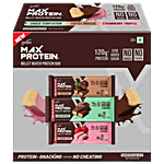 RiteBite Max Protein Millet Wafer Protein Bar - Assorted Flavours 40 g (Pack of 12)