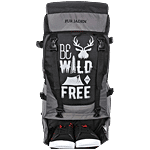 Fur Jaden Rucksack Travel Backpack For Trekking & Hiking With Shoe Compartment - Black & Grey 55 L