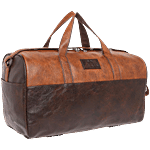 Fur Jaden Tan Leatherette Gym & Travel Duffle Weekender Bag For Men & Women - Brown 25 L