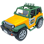 Centy Ranger Jungle Safari Pull Back Toy Off Roader Car - For 3 Years+, Green & Yellow 1 pc