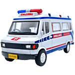 Centy TMP 207 Ambulance Pull Back Toy With Openable Tailgate - For 3 Years+, White 1 pc
