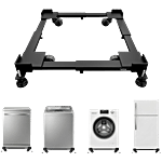 Lifelong Adjustable Metal Washing Machine & Refrigerator Stand/Trolley - Black 1 pc