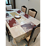 JBG Home Store PVC Table Mats - Flower Printed, Maroon, 45 x 30 cm 6 pcs
