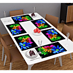 JBG Home Store PVC Table Mats - Flower Printed, Multicolour, 45 x 30 cm 6 pcs
