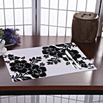 JBG Home Store PVC Table Mats - Transparent, Black & White, 45 x 30 cm 6 pcs