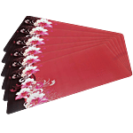 JBG Home Store PVC Table Mats - Flower Printed, Red, 45 x 30 cm 6 pcs
