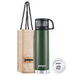 Pexpo Fererro Stainless Steel Triple Wall Insulated Flask - Military Green 1 L