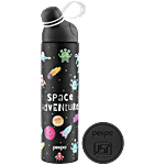 Pexpo Pico 500 Space Design Stainless Steel Insulated Water Bottle For Kids - Black 470 ml