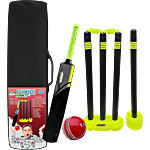Jaspo Cric Addict Cricket Kit With Easy Carry Bag, Size 3 Bat, Ball & 3+1 Stumps, 4+ Years 11 pcs