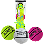 Jaspo Activo Cricket Tennis Ball - Assorted Colours 3 pcs