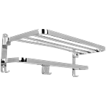 Hindware Folding Towel Rack - 304 Grade Stainless Steel, Space Saving Wall Mount 1 pc