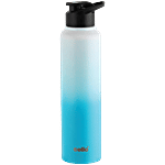 Cello Aqua Pro Max 1000 Stainless Steel Water Bottle - White & Blue 1 L