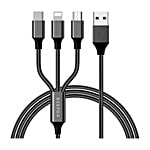 Bestor USB 2A 3-In-1 Type C Charging Cable - 1.2 m, Black 1 Unit