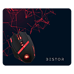 Bestor Anti-Slip Rubber Base Gaming Mouse Pad - Red & Black 1 pc