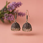 Jewelz Classic Oxidised Silver Dome Jhumka Earrings 1 Pair