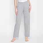 Clovia Cotton Pyjama With Elastic Waistband - Grey 1 pc (Size - XL)
