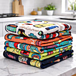 Cutting Edge Microfibre Designer Kitchen Cleaning Cloth - 220 GSM, 30 x 30 cm, Multicolour 5 pcs