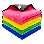 Softspun Microfibre Cleaning Cloths - 600 GSM, 40x40 cm, Multicolour 4 pcs