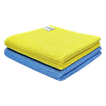 Softspun Microfibre Cleaning Cloth - 400 GSM, Yellow & Sky Blue, 41 x 41 cm 2 pcs